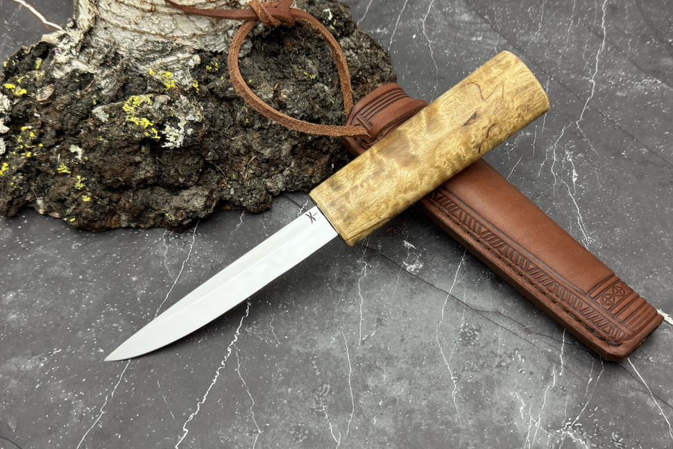 Нож Сындыыс малый 110 (D2, карельская береза)