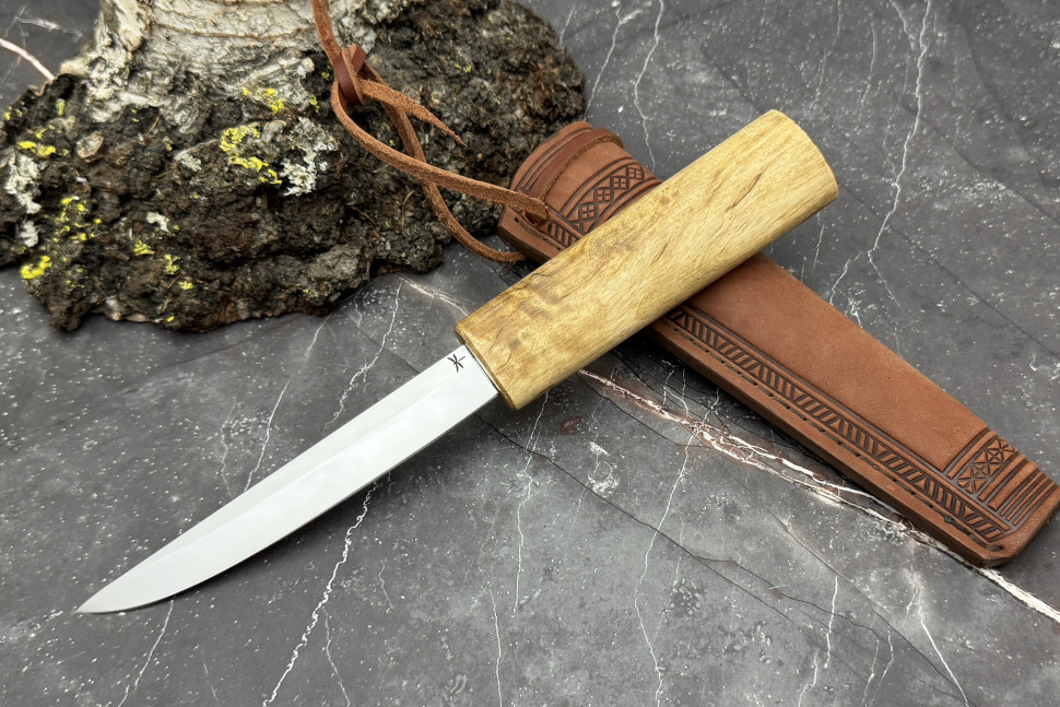 Нож Сындыыс средний 130 (D2, карельская береза)