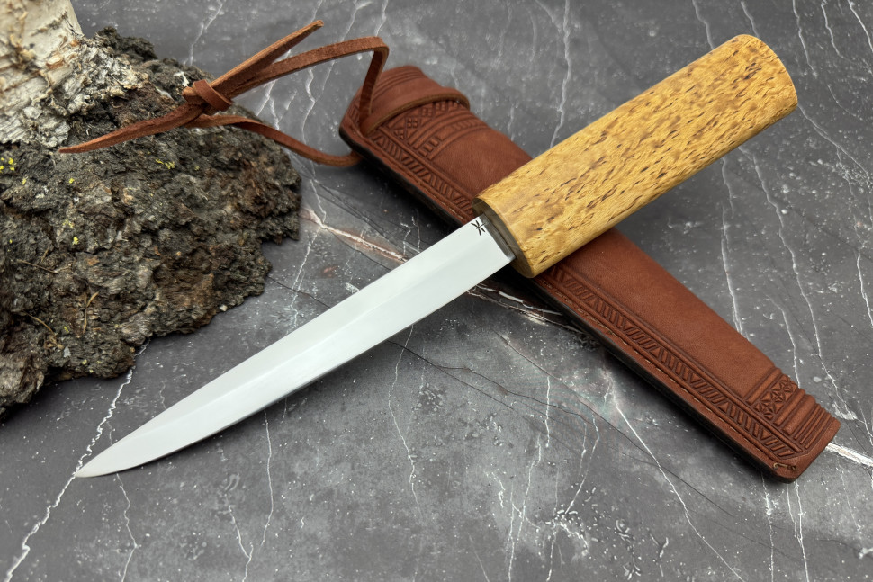 Нож Сындыыс большой 150 (D2, карельская береза)